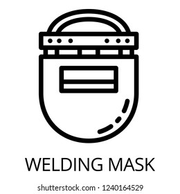 Plastic welding mask icon. Outline plastic welding mask vector icon for web design isolated on white background