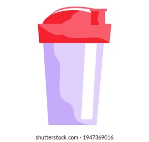 Taza blanca de plástico con tapa extraíble para batidos proteicos y agua durante el deporte o el viaje