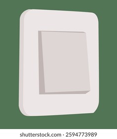 plastic white light switch in "on" position