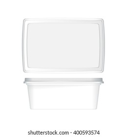 Plastic white square cup for mockup