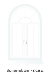 Plastic window template model with clipping path included, vector illustration