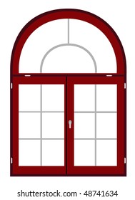Plastic window template model with clipping path included, vector illustration