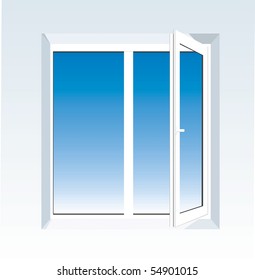 Plastic window template model with clipping path included, vector illustration
