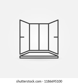 Plastic Window with windowsill vector icon or symbol in outline style