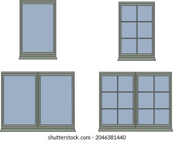 Plastic windows, plastic double-glazed windows, single-leaf