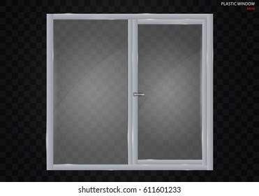 Plastic windows on a transparent background. Vector illustration of EPS10