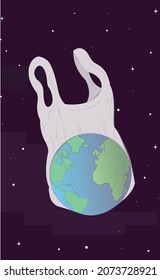 Plastikwelt. Illustration der Verschmutzung in der Welt und des Überschusses an Kunststoffen