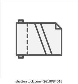 plastic wrap filled outline icon. plastic wrap color line illustration.