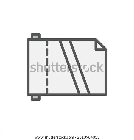 plastic wrap filled outline icon. plastic wrap color line illustration.