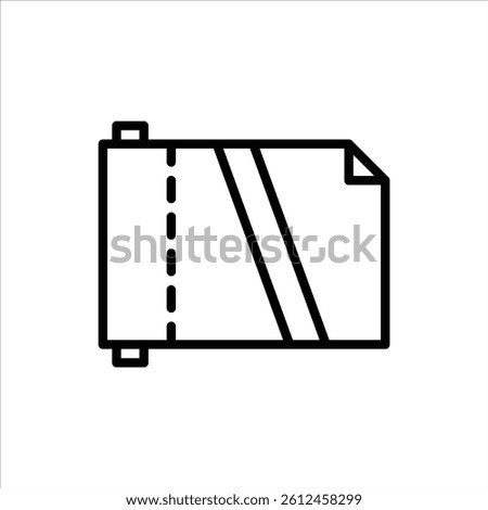 plastic wrap outline icon. plastic wrap black line illustration.