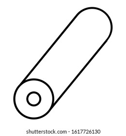 Plastic Wrap Roll Icon Symbol. Outline Style