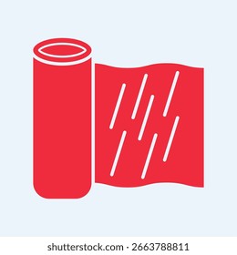 Plastic Wrap symbol trendy artwork useful vector Illustration red design beautiful colorful background.eps
