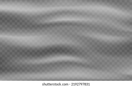 Plastic wrap texture. Stretched polyethylene cover. Transparent wrinkled surface. Vector background EPS10