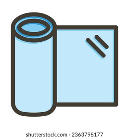 Plastic Wrap Vector Thick Line Filled Colors Icon For Personal And Commercial Use.
