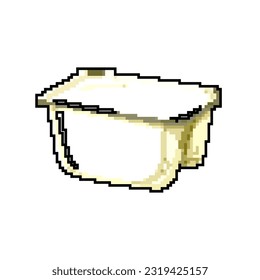 plastic yogurt package game pixel art retro vector. bit plastic yogurt package. old vintage illustration