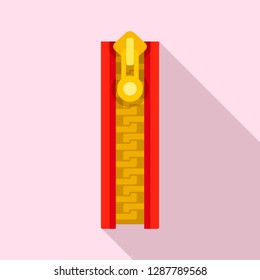 Plastic zipper icon. Flat illustration of plastic zipper vector icon for web design