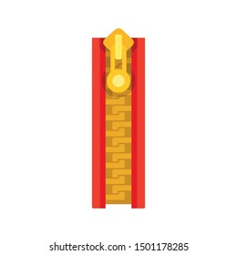 Plastic zipper icon. Flat illustration of plastic zipper vector icon for web design