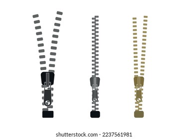 Plastic zippers set. Zipper pulls.
