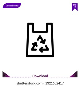 plastic-bag icon vector . Best modern, simple, isolated, application ,ecology icons, logo, flat icon for website design or mobile applications, UI / UX design vector format
