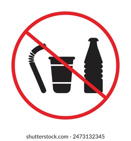 Plastic-free zone notice banning use of plastic materials