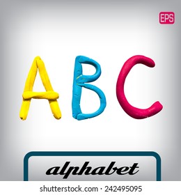 Plasticine alphabet  on a background. Vector illustration