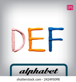 Plasticine alphabet  on a background. Vector illustration