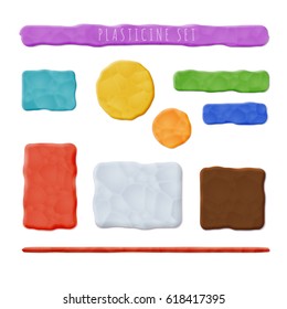 Plasticine Banners And Backgrounds. Vector Quality Modeling Clay Texture