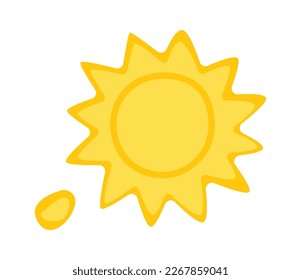 Plastische flache Ikone Handgefertigte Sonnenskulptur Handgefertigt. Vektorgrafik