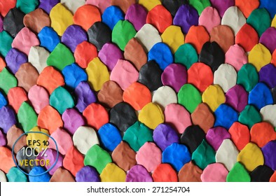 Plasticine modeling colorful plasticine background. Vector illustration.