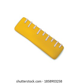 Plasticine school ruler with education symbols vector illustration