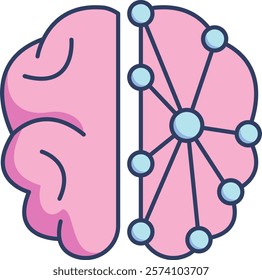 Plasticity Icon - Lineal Color Style - Neuroscience Theme