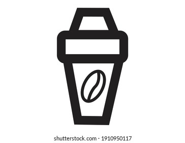 Plastick cups simple icon line for adobe illustrator eps 10