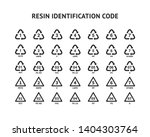 Plastics recycling symbol vector set recycle triangle arrow with number and resin identification code sign