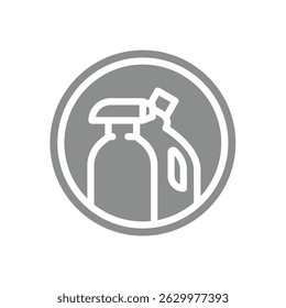 Plastics waste sorting label. Plastic detergent bottle garbage sign vector icon.