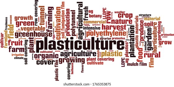 Plasticulture word cloud concept. Collage made of words about plasticulture. Vector illustration