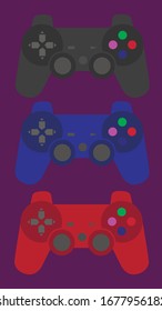 plat station 3 gamepads in flat design