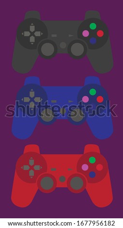 plat station 3 gamepads in flat design
