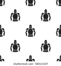 Plate armor icon in black style isolated on white background. Museum pattern stock vector illustration.