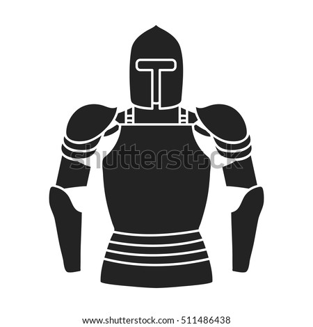 Plate armor icon in black style isolated on white background. Museum symbol stock vector illustration.