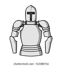 Plate armor icon in monochrome style isolated on white background. Museum symbol stock vector illustration.