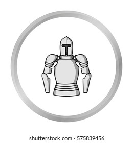 Plate armor icon in monochrome style isolated on white background. Museum symbol stock vector illustration.