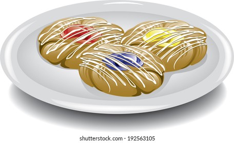 Plate of assorted pastries and danish.
