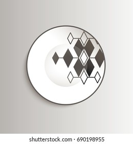 Plate with aztec pattern - template for prints, fabric and tattoo. Vector illustration. 