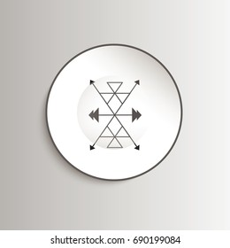 Plate with aztec pattern - template for prints, fabric and tattoo. Vector illustration. 