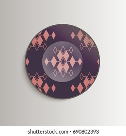 Plate with aztec pattern - template for prints, fabric and tattoo. Vector illustration. 