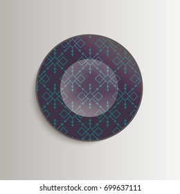Plate with aztec pattern - template for prints, fabric Vector illustration. 