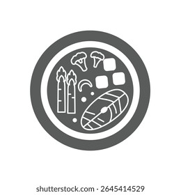 Plate With Balanced Meal Solid Depiction Vegetables Protein Healthy Eating Diet