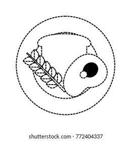 plate with bread an meat  vector illustration