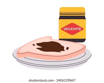 plate bread spread vegemite jam healthy nutrition breakfast delicious food with jar australia product