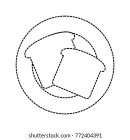 plate with bread  vector illustration